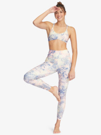 1 Kaileo High Waisted Ankle Length Workout Leggings White ARJNP03235 Roxy