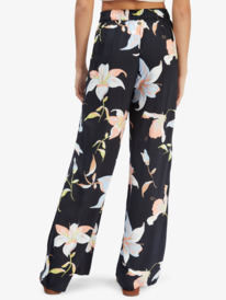 roxy, Midnight Avenue High-Waisted Printed Pull-On Pants, ANTHRACITE BIG HIBISCUS WAVE (kvj4) Midnight Avenue - Beach Pants for Women ARJNP03258