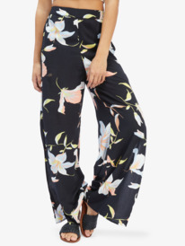 3 Midnight Avenue High-Waisted Printed Pull-On Pants Black ARJNP03258 Roxy