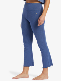 1 Zuma Knit High Waist Knit Flare Pants Blue ARJNP03265 Roxy