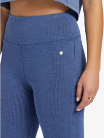 2 Zuma Knit High Waist Knit Flare Pants Blue ARJNP03265 Roxy