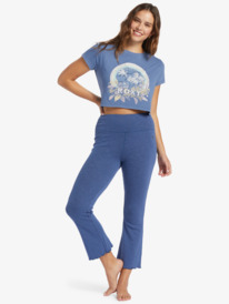 3 Zuma Knit High Waist Knit Flare Pants Blue ARJNP03265 Roxy
