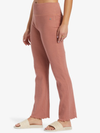 1 Zuma Knit High Waist Knit Flare Pants Pink ARJNP03265 Roxy