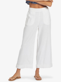 2 Senorita Smile Regular Waist Flare Pants White ARJNP03271 Roxy