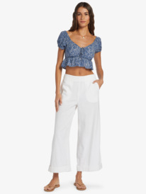 5 Senorita Smile Regular Waist Flare Pants White ARJNP03271 Roxy