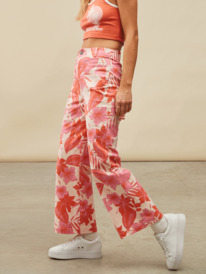 4 Womens Coastal Cruiser Wide Leg Trousers Orange ARJNP03272 Roxy