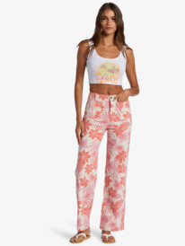 14 Womens Coastal Cruiser Wide Leg Trousers Orange ARJNP03272 Roxy