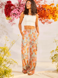 7 Precious Cargo - Pantalon cargo à taille haute Bleu ARJNP03274 Roxy
