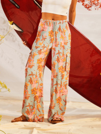 3 Precious Cargo - Pantalon cargo à taille haute Bleu ARJNP03274 Roxy