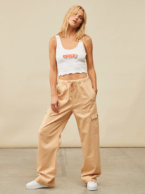 7 Precious Cargo High Waist Cargo Pants Brown ARJNP03275 Roxy
