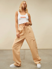 3 Precious Cargo High Waist Cargo Pants Brown ARJNP03275 Roxy