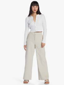 6 Chloe Kim Corduroy Pants Grey ARJNP03276 Roxy