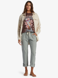 4 On The Seashore Cargo Pants Green ARJNP03291 Roxy