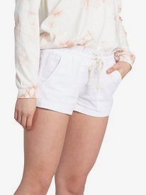 14 Oceanside Elastic Waist Shorts White ARJNS03007 Roxy