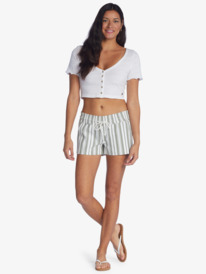 4 New Impossible Love Elasticized Shorts Green ARJNS03181 Roxy