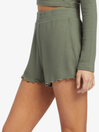 1 Twilight Mood - Thermal Waffle Shorts for Women Vert ARJNS03236 Roxy
