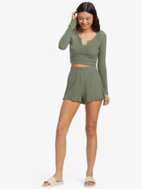 3 Twilight Mood - Thermal Waffle Shorts for Women Vert ARJNS03236 Roxy