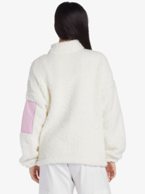 12 Chloe Kim Pop Snow Sherpa Full-Zip Fleece White ARJPF03019 Roxy