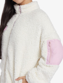 9 Chloe Kim Pop Snow Sherpa Full-Zip Fleece White ARJPF03019 Roxy