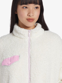 10 Chloe Kim Pop Snow Sherpa Full-Zip Fleece White ARJPF03019 Roxy