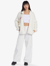 11 Chloe Kim Pop Snow Sherpa Full-Zip Fleece White ARJPF03019 Roxy