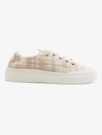 8 Roxy Rae Fur Slip-On Shoes Beige ARJS600536 Roxy