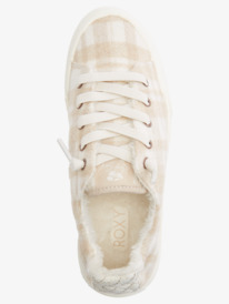 10 Roxy Rae Fur Slip-On Shoes Beige ARJS600536 Roxy