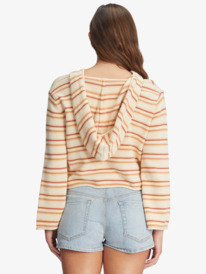 roxy, Side Swipe Poncho Hoodie, TAPIOCA RETRO RAYS STRIPE (teh3) SIDE SWIPE ARJSW03288
