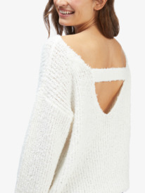 4 Bombay Fuzzy Open-Back Sweater White ARJSW03289 Roxy
