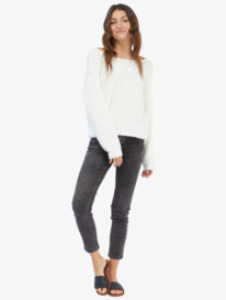 1 Bombay Fuzzy Open-Back Sweater White ARJSW03289 Roxy