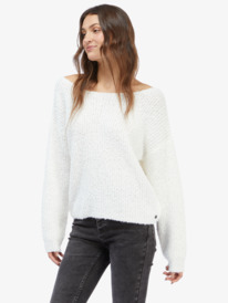 3 Bombay Fuzzy Open-Back Sweater White ARJSW03289 Roxy