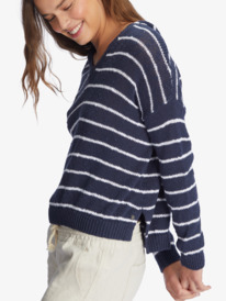 4 Sandy Bay Beach Stripe Poncho Hoodie  ARJSW03293 Roxy