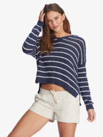 0 Sandy Bay Beach Stripe Poncho Hoodie  ARJSW03293 Roxy