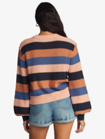 8 Loft Music Stripe Pullover Sweatshirt Blue ARJSW03296 Roxy