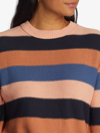 6 Loft Music Stripe Pullover Sweatshirt Blue ARJSW03296 Roxy