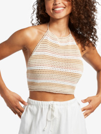 11 Daydreamer - Top Halter Crop de Punto para Mujer Beige ARJSW03301 Roxy