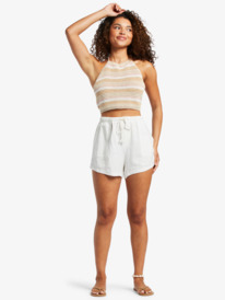 12 Daydreamer - Top Halter Crop de Punto para Mujer Beige ARJSW03301 Roxy