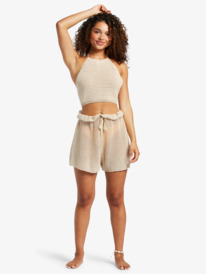 13 Daydreamer Cropped Knit Halter Top White ARJSW03301 Roxy