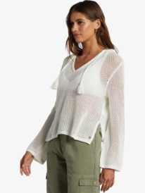 1 Cropped After Beach Break Hoodie White ARJSW03304 Roxy