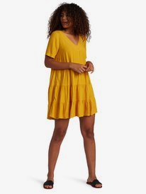 2 Short And Sweet Short Sleeve Dress Yellow ARJWD03348 Roxy