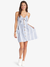 1 Under The Cali Sun Stripe Strappy Dress Blue ARJWD03456 Roxy