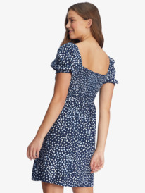 2 Hello Petal Mini Long Sleeve Dress Blue ARJWD03460 Roxy
