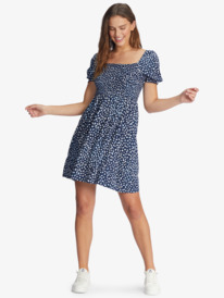 1 Hello Petal Mini Long Sleeve Dress Blue ARJWD03460 Roxy