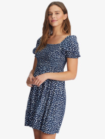 3 Hello Petal Mini Long Sleeve Dress Blue ARJWD03460 Roxy