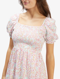 4 Hello Petal Mini Long Sleeve Dress Green ARJWD03460 Roxy
