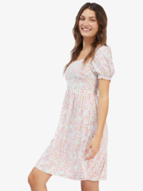 3 Hello Petal Mini Long Sleeve Dress Green ARJWD03460 Roxy