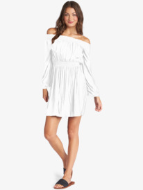 1 Dream Escape Woven Off The Shoulder Dress White ARJWD03468 Roxy