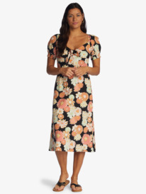 0 Summertime Feeling Midi Dress Black ARJWD03495 Roxy