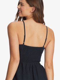 5 Moonlit Tide Short Length Strappy Dress Black ARJWD03502 Roxy