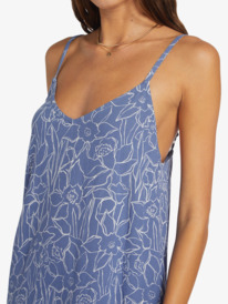 2 Daytrip Mini V-neck Slip Dress Blue ARJWD03518 Roxy
